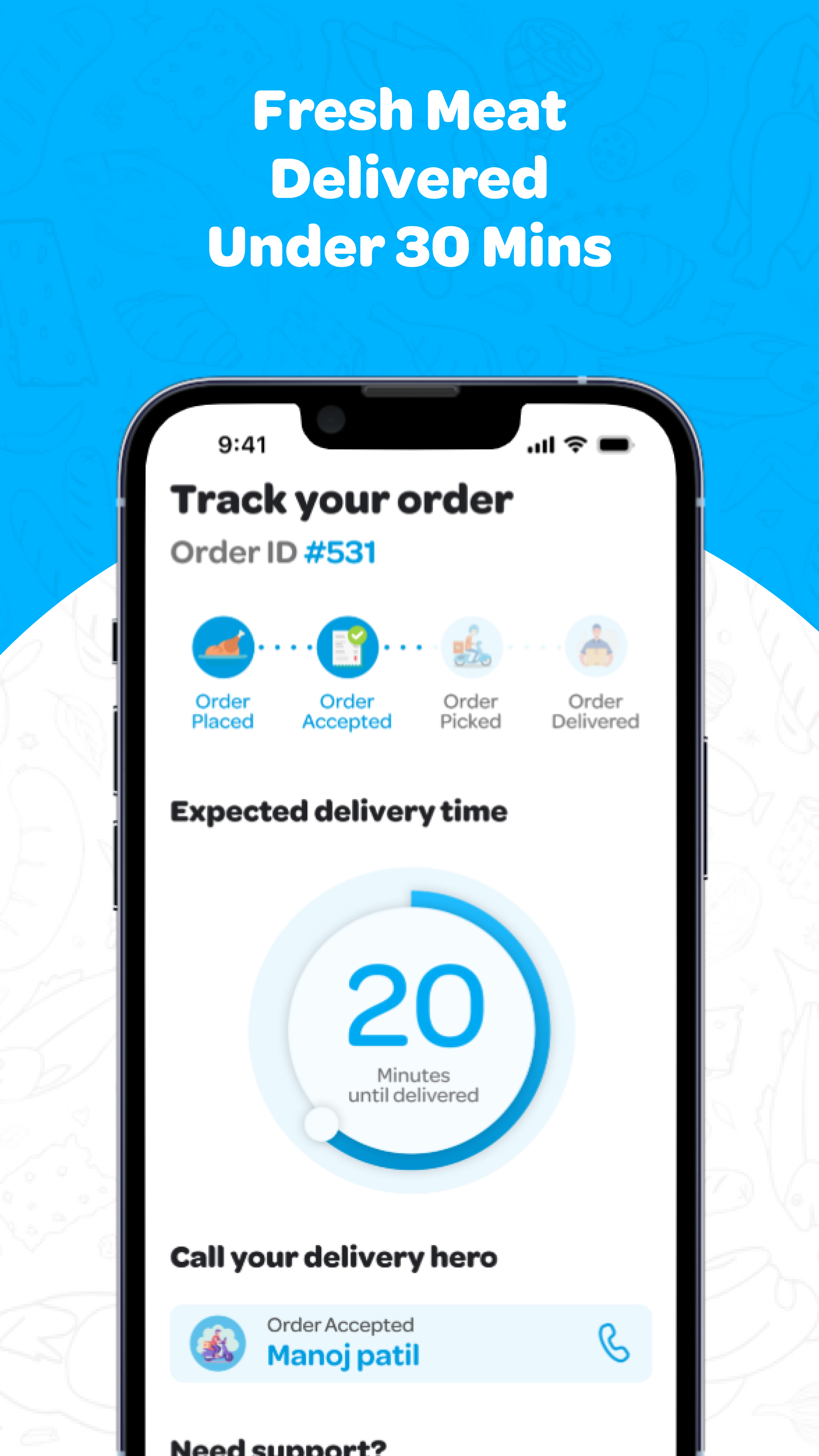 Fresh Meat Delivered Under 30 Mins